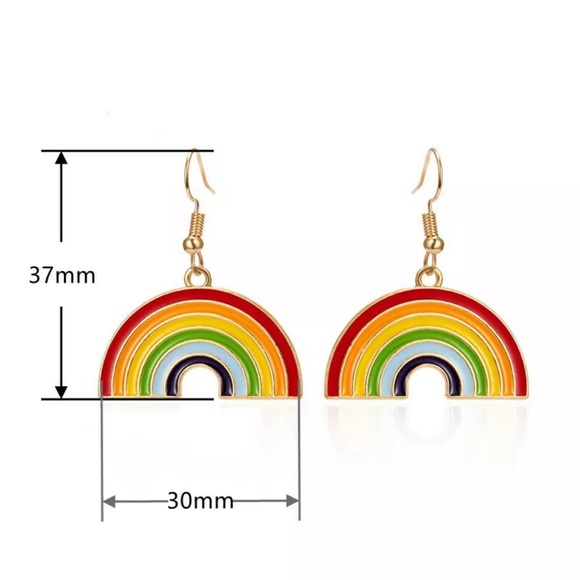 ElegantDrop Earrings 18kYellow Gold Platedrainbow - Picture 4 of 5